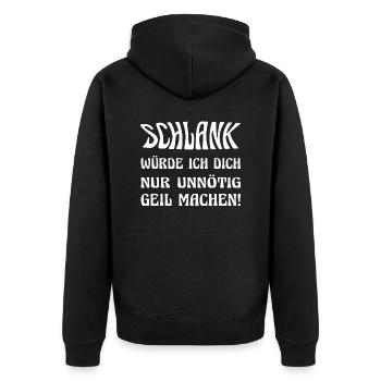 Slim ne ferait que m’exciter inutilement ! - Veste à capuche bio Premium Unisexe - noir - Dos - Nico (187cm)