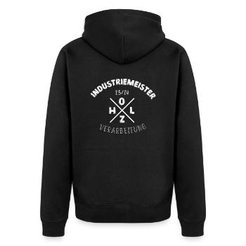 Meister - Unisex Premium Bio Zip Hoodie - Schwarz - Hinten - Nico (187cm)