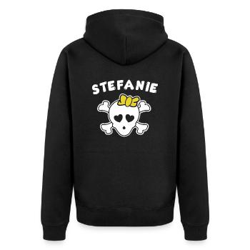 Pirate Stefanie Design for Girls and Women - Unisex Premium Organic Zip Hoodie - black - Back - Nico (187cm)
