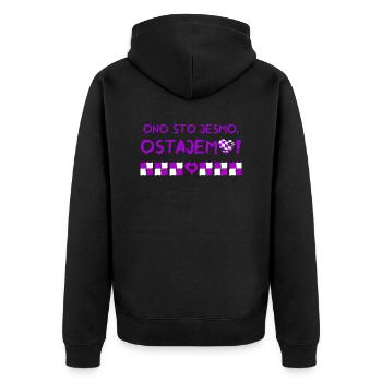 Kroatien hrvatska kroatien hrv hr reisen tourismus - Unisex Premium Bio Zip Hoodie - Schwarz - Hinten - Nico (187cm)