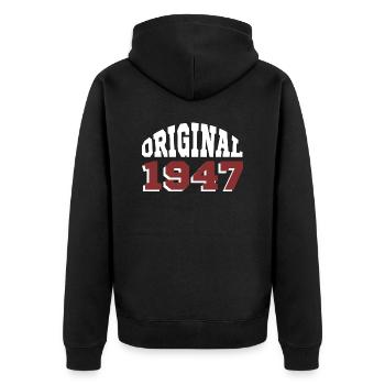 Original 1947 - Veste à capuche bio Premium Unisexe - noir - Dos - Nico (187cm)