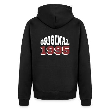 Original 1995 - Unisex Premium Organic Zip Hoodie - black - Back - Nico (187cm)
