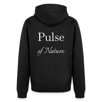 humor wilderness adventures steady heartbeat - Unisex Premium Bio Zip Hoodie - Schwarz - Hinten - Nico (187cm)