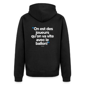 Citation célèbre footballeur - Veste à capuche bio Premium Unisexe - noir - Dos - Nico (187cm)