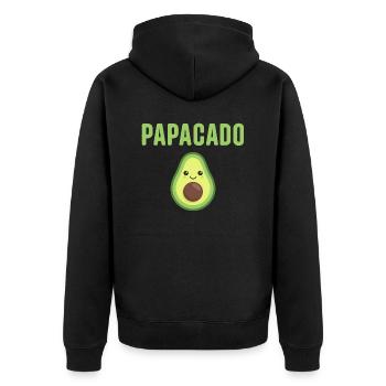 Papacado Funny Avocado Dad Father's Day Dad - Unisex Premium Bio Zip Hoodie - Schwarz - Hinten - Nico (187cm)
