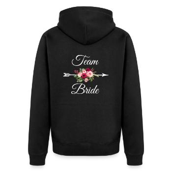 Team bride bouquet of arrow flowers - Unisex Premium Organic Zip Hoodie - black - Back - Nico (187cm)