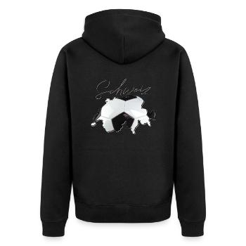 Map of Switzerland – Real Football EN - Unisex Premium Organic Zip Hoodie - black - Back - Nico (187cm)
