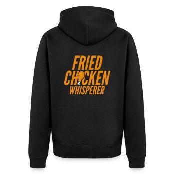 Poulet frit Whisperer Fry restauration rapide - Veste à capuche bio Premium Unisexe - noir - Dos - Nico (187cm)