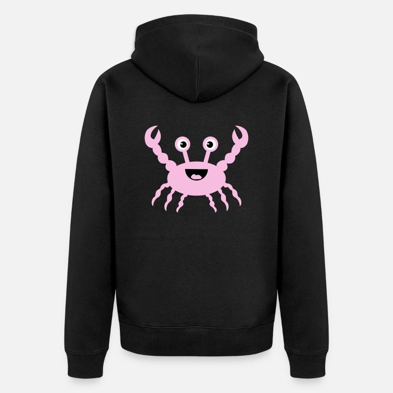 crab - Unisex Premium Bio Zip Hoodie - Schwarz