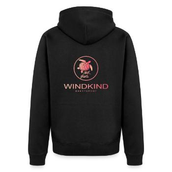 Chillkröte - Unisex Premium Bio Zip Hoodie - Schwarz - Hinten - Nico (187cm)