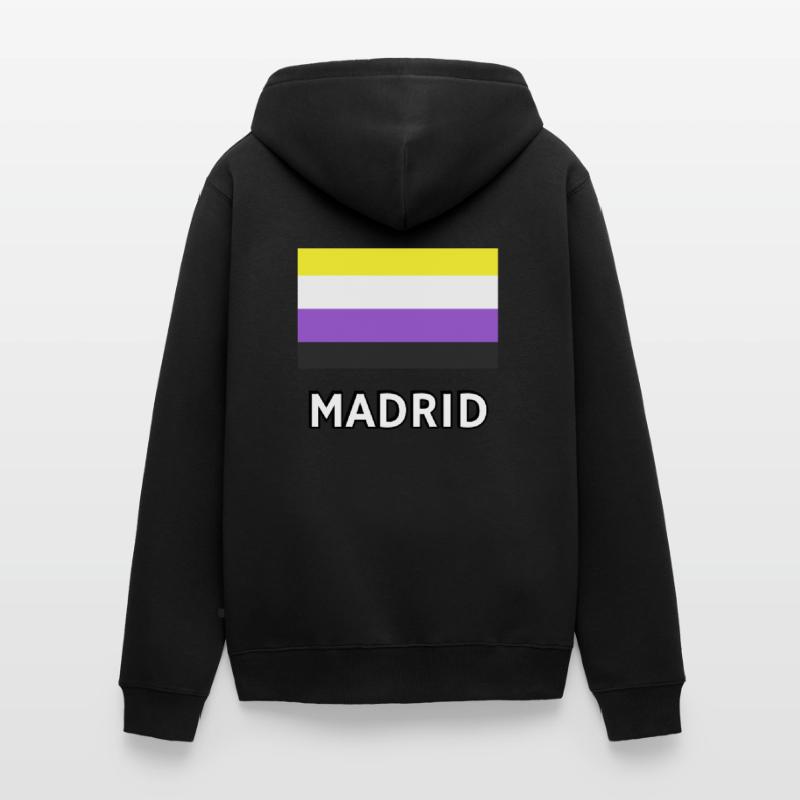 Non binary Pride Flag Madrid Unisex Premium Organic Zip Hoodie
