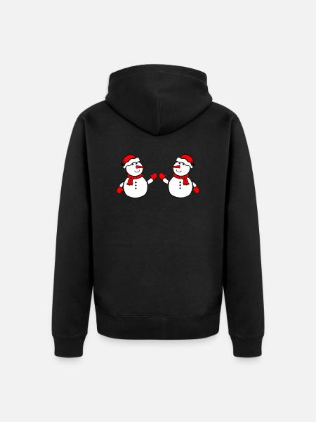 Snowman 2 - Unisex Premium Organic Zip Hoodie - black