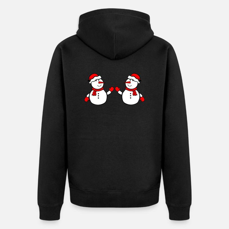 schneemann 2 - Unisex Premium Bio Zip Hoodie - Schwarz