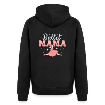 Ballet Mama Ballerina Woman Dance - Unisex Premium Organic Zip Hoodie - black - Back - Nico (187cm)
