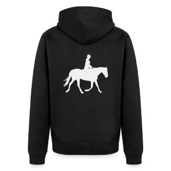 Cavalier Cheval - Veste à capuche bio Premium Unisexe - noir - Dos - Nico (187cm)