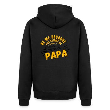 Don't look at me like that -humor baby - Unisex Premium Organic Zip Hoodie - black - Back - Nico (187cm)