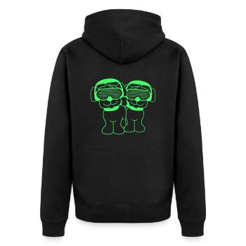 2 Cool Mignon DJ Chien Pet Chiot Musique de fête - Veste à capuche bio Premium Unisexe - noir - Dos - Nico (187cm)