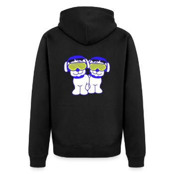 2 Cool Mignon DJ Chien Pet Chiot Musique de fête - Veste à capuche bio Premium Unisexe - noir - Dos - Nico (187cm)