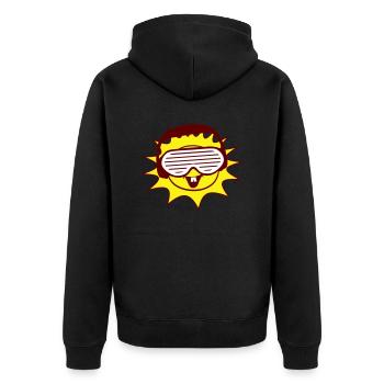 Party Sonne Sommer Spaß Gesicht Cool Musik Club - Unisex Premium Bio Zip Hoodie - Schwarz - Hinten - Nico (187cm)