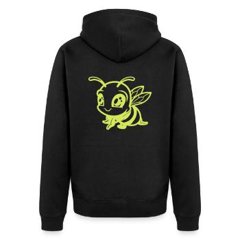 biene hummel comic - Unisex Premium Bio Zip Hoodie - Schwarz - Hinten - Nico (187cm)