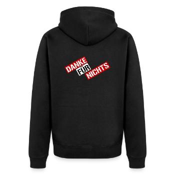 Thank you - Unisex Premium Organic Zip Hoodie - black - Back - Nico (187cm)
