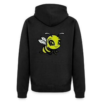 biene hummel comic - Unisex Premium Bio Zip Hoodie - Schwarz - Hinten - Nico (187cm)