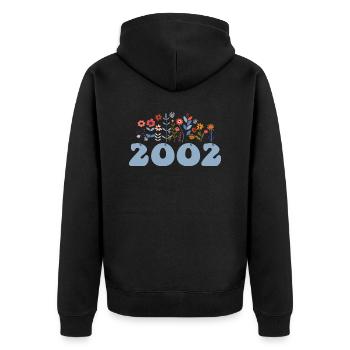 2002 Floral Pattern 2002 Floral Theme Flowers 2002 - Unisex Premium Organic Zip Hoodie - black - Back - Nico (187cm)