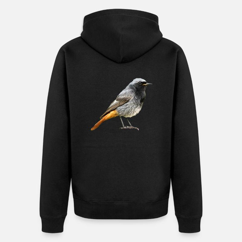 Rotschwanz Robin - Unisex Premium Bio Zip Hoodie - Schwarz