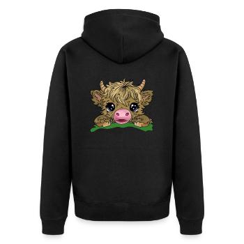 Petite Vache - Veste à capuche bio Premium Unisexe - noir - Dos - Nico (187cm)