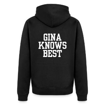 GINA KNOWS BEST - Veste à capuche bio Premium Unisexe - noir - Dos - Nico (187cm)