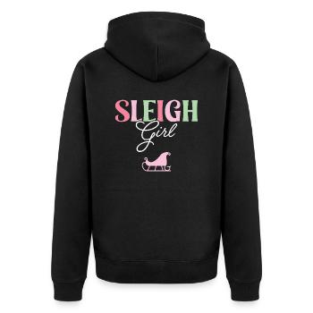 Sleigh Girl - Unisex Premium Organic Zip Hoodie - black - Back - Nico (187cm)