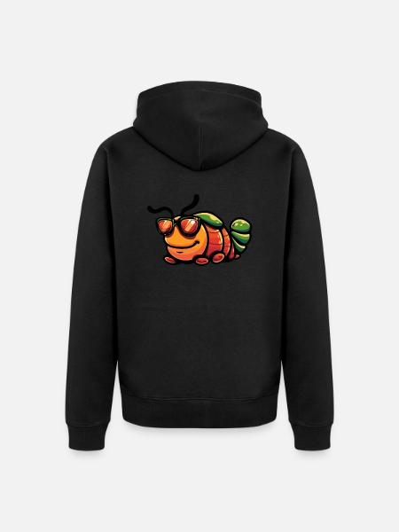 Worm Comic Cool - Unisex Premium Organic Zip Hoodie - black