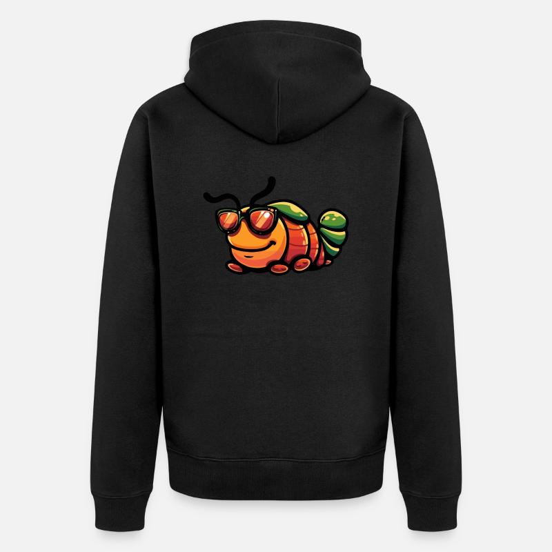 Bande dessinée Worm Cool - Veste à capuche bio Premium Unisexe - noir