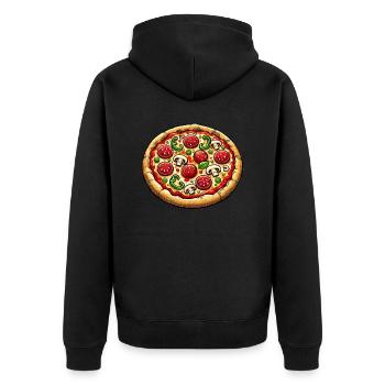 Pizza - Veste à capuche bio Premium Unisexe - noir - Dos - Nico (187cm)
