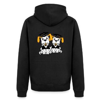 Hunde Schulabschluss Zeugnis Gymnasium College Abi - Unisex Premium Bio Zip Hoodie - Schwarz - Hinten - Nico (187cm)