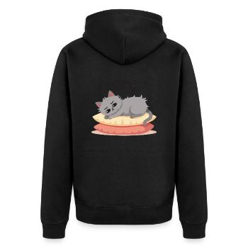Déjà fatigué demain - Veste à capuche bio Premium Unisexe - noir - Dos - Nico (187cm)