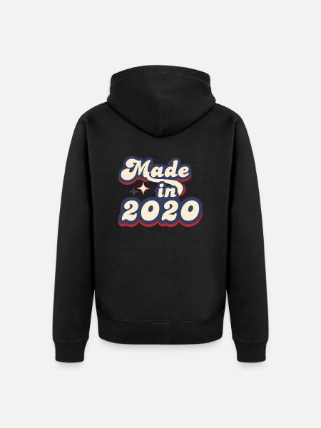 Made in 2020 retro - Unisex Premium Organic Zip Hoodie - black