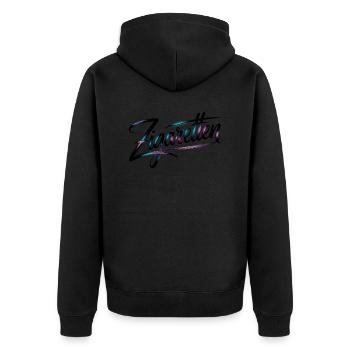 Zigaretten - Funny Deutsche Raucher Memes - Unisex Premium Bio Zip Hoodie - Schwarz - Hinten - Nico (187cm)