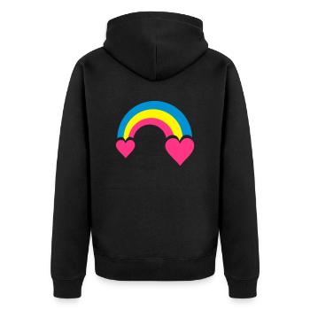 regenbogen & herzen - Veste à capuche bio Premium Unisexe - noir - Dos - Nico (187cm)