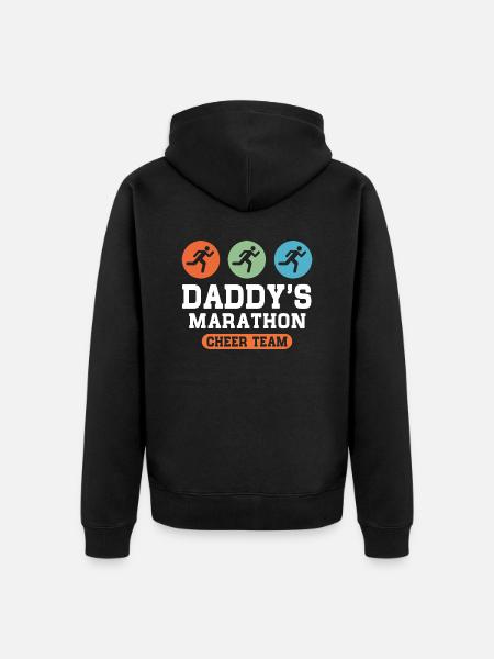 Daddys Marathon Cheer Team - Unisex Premium Organic Zip Hoodie - black