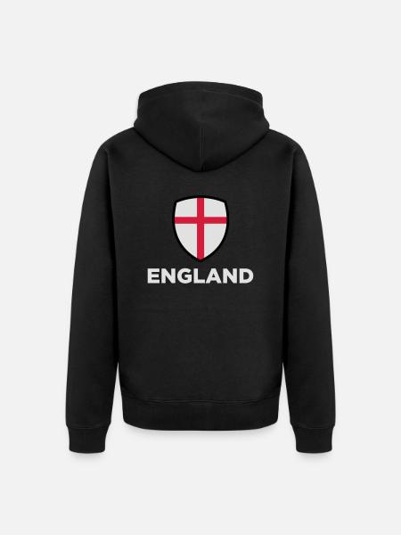 Drapeau national d'Angleterre - Veste à capuche bio Premium Unisexe - noir