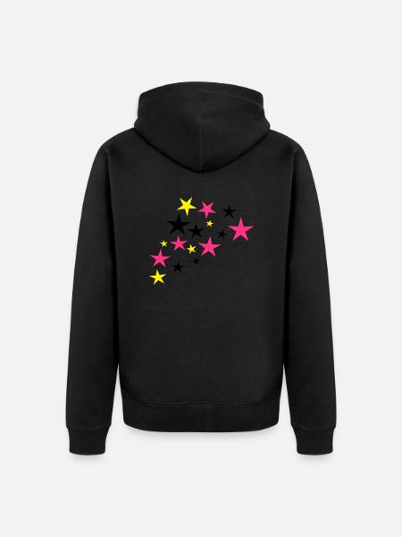 sterne - Unisex Premium Bio Zip Hoodie - Schwarz