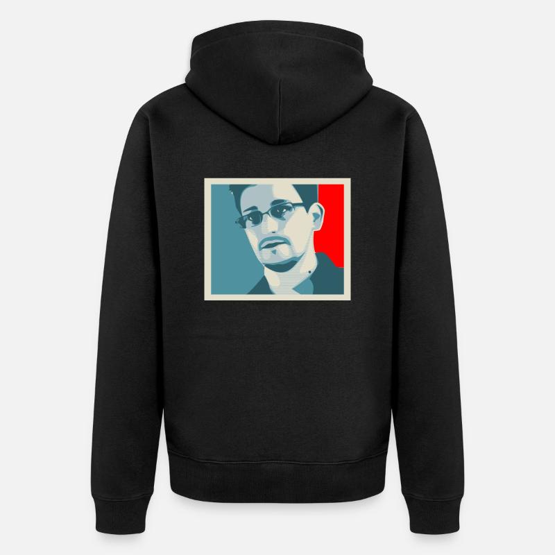 Snowden - Unisex Premium Bio Zip Hoodie - Schwarz