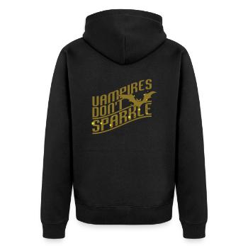 Vampires don't sparkle - Unisex Premium Bio Zip Hoodie - Schwarz - Hinten - Nico (187cm)