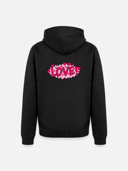 Love - Unisex Premium Organic Zip Hoodie - black