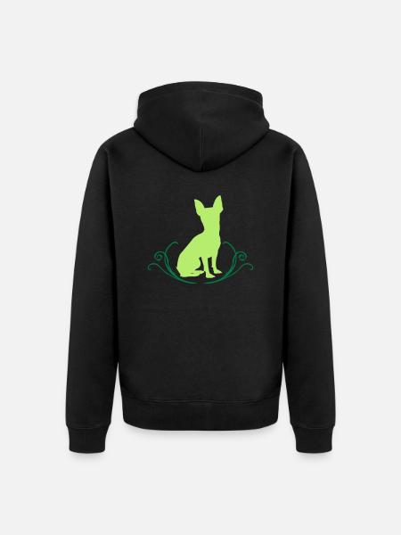 Kurzhaar Chihuahua - Unisex Premium Bio Zip Hoodie - Schwarz