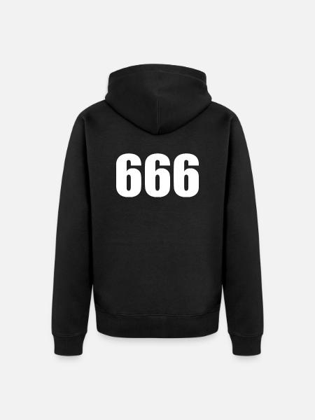 666 - le numéro de l'animal - Veste à capuche bio Premium Unisexe - noir