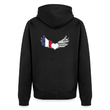 Drapeaux France et Bretagne Français et Breton - Veste à capuche bio Premium Unisexe - noir - Dos - Nico (187cm)