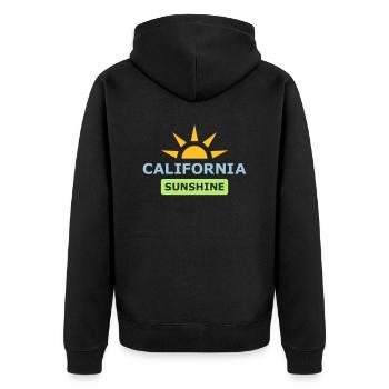 ★ design colors changeable ★ California Sunshine - Unisex Premium Organic Zip Hoodie - black - Back - Nico (187cm)