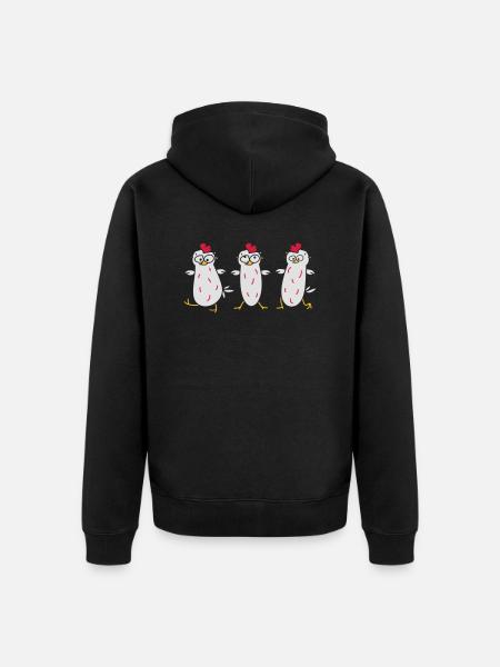 Crazy Chicken - Unisex Premium Organic Zip Hoodie - black